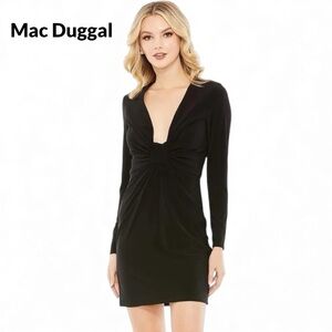 NWT IEENA FOR MAC DUGGAL 27041 LONG SLEEVE FITTED SHORT DRESS